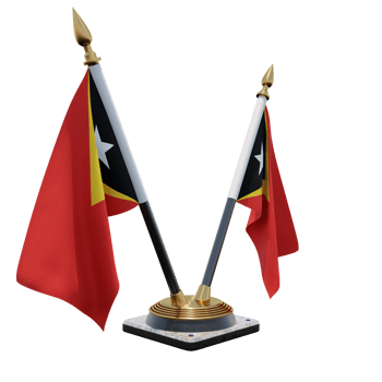 East Timor 3d illustration Double V Desk Flag Stand png