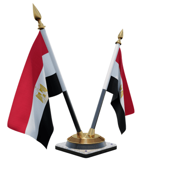 Egypt 3d illustration Double V Desk Flag Stand png