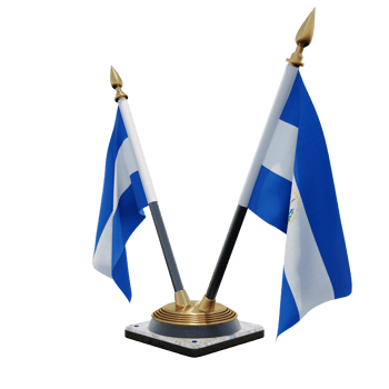 El Salvador 3d illustration Double V Desk Flag Stand png