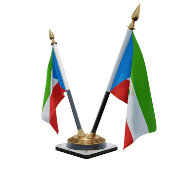 Equatorial Guinea 3d illustration Double V Desk Flag Stand png