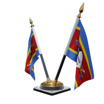 Eswatini 3d illustration Double V Desk Flag Stand png