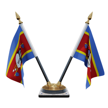 Eswatini 3d illustration Double V Desk Flag Stand png