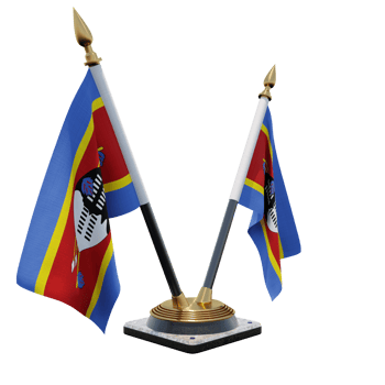 Eswatini 3d illustration Double V Desk Flag Stand png