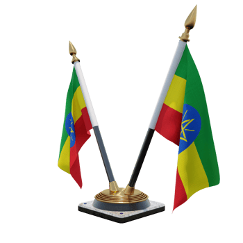 Ethiopia 3d illustration Double V Desk Flag Stand png