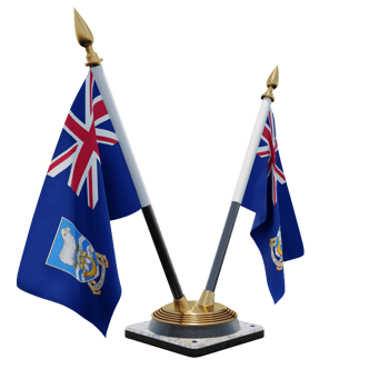 Falkland Islands 3d illustration Double V Desk Flag Stand png