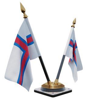 Faroe Islands 3d illustration Double V Desk Flag Stand png