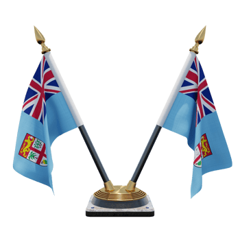 Fiji 3d illustration Double V Desk Flag Stand png