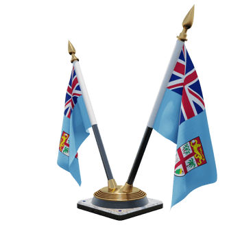 Fiji 3d illustration Double V Desk Flag Stand png
