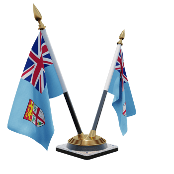 Fiji 3d illustration Double V Desk Flag Stand png
