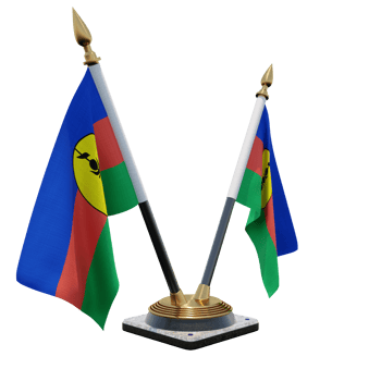 Flnks 3d illustration Double V Desk Flag Stand png