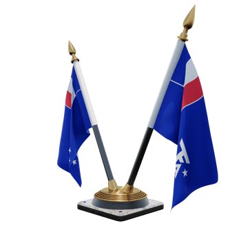 French Southern and Antarctic Lands 3d illustration Double V Desk Flag Stand png