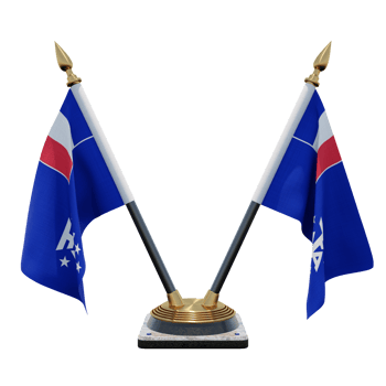 French Southern and Antarctic Lands 3d illustration Double V Desk Flag Stand png