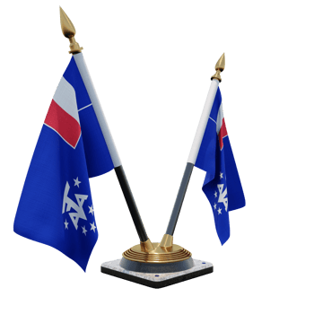 French Southern and Antarctic Lands 3d illustration Double V Desk Flag Stand png