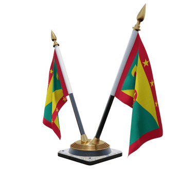 Grenada 3d illustration Double V Desk Flag Stand png