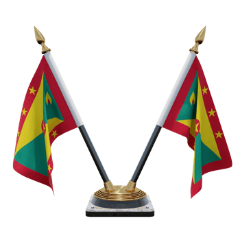 Grenada 3d illustration Double V Desk Flag Stand png