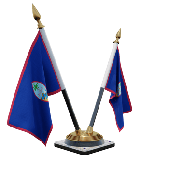 Guam 3d illustration Double V Desk Flag Stand png