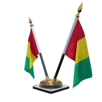 Guinea 3d illustration Double V Desk Flag Stand png