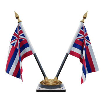 Hawaii 3d illustration Double V Desk Flag Stand png
