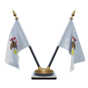 Illinois 3d illustration Double V Desk Flag Stand png