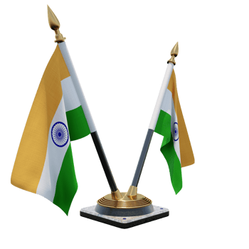 India 3d illustration Double V Desk Flag Stand png