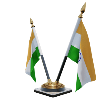 India 3d illustration Double V Desk Flag Stand png