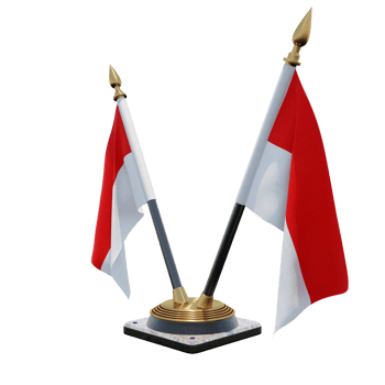 Indonesia 3d illustration Double V Desk Flag Stand png