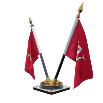 Isle of Mann 3d illustration Double V Desk Flag Stand png