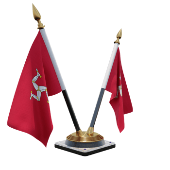Isle of Mann 3d illustration Double V Desk Flag Stand png
