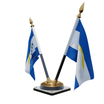 Johnston Atoll 3d illustration Double V Desk Flag Stand png