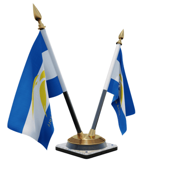 Johnston Atoll 3d illustration Double V Desk Flag Stand png