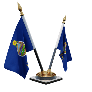 Kansas 3d illustration Double V Desk Flag Stand png