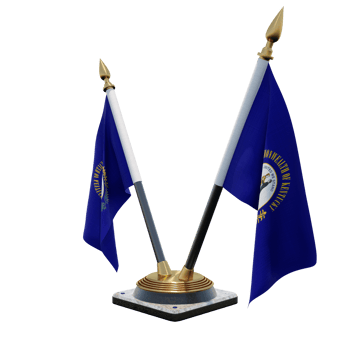 Kentucky 3d illustration Double V Desk Flag Stand png
