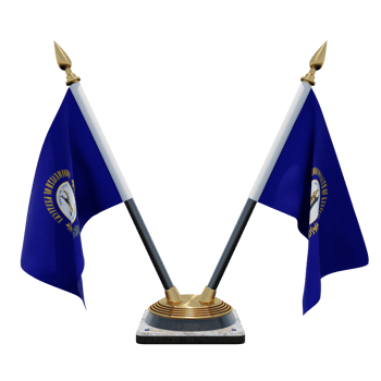 Kentucky 3d illustration Double V Desk Flag Stand png