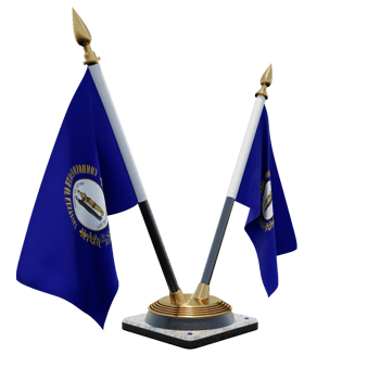 Kentucky 3d illustration Double V Desk Flag Stand png
