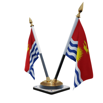 Kiribati 3d illustration Double V Desk Flag Stand png