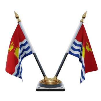Kiribati 3d illustration Double V Desk Flag Stand png