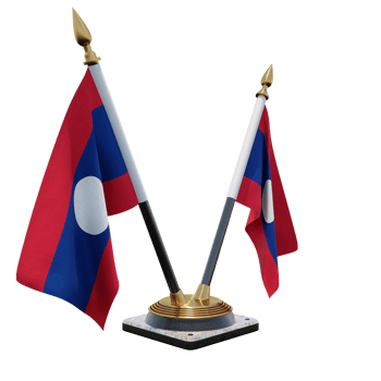 Laos 3d illustration Double V Desk Flag Stand png