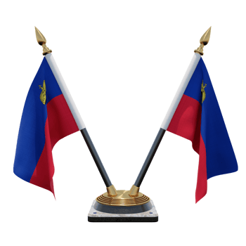 Liechtenstein 3d illustration Double V Desk Flag Stand png