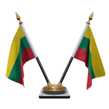 Lithuania 3d illustration Double V Desk Flag Stand png