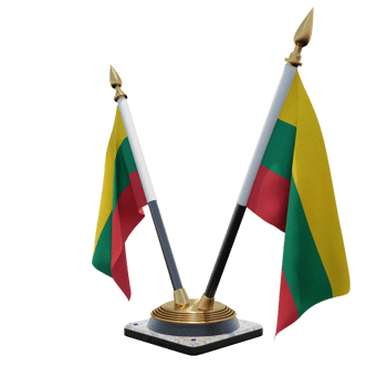 Lithuania 3d illustration Double V Desk Flag Stand png