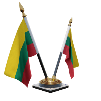Lithuania 3d illustration Double V Desk Flag Stand png