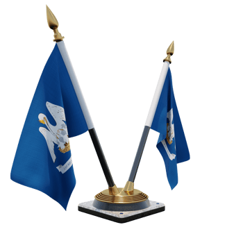 Louisiana 3d illustration Double V Desk Flag Stand png