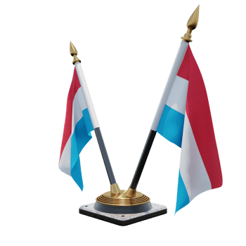 Luxembourg 3d illustration Double V Desk Flag Stand png