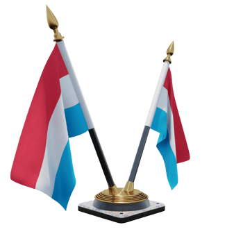 Luxembourg 3d illustration Double V Desk Flag Stand png