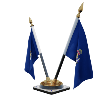 Maine 3d illustration Double V Desk Flag Stand png