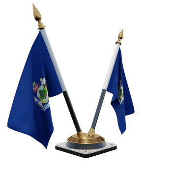 Maine 3d illustration Double V Desk Flag Stand png