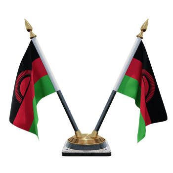 Malawi 3d illustration Double V Desk Flag Stand png