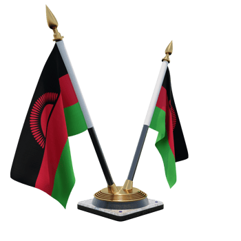 Malawi 3d illustration Double V Desk Flag Stand png