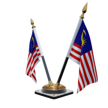 Malaysia 3d illustration Double V Desk Flag Stand png