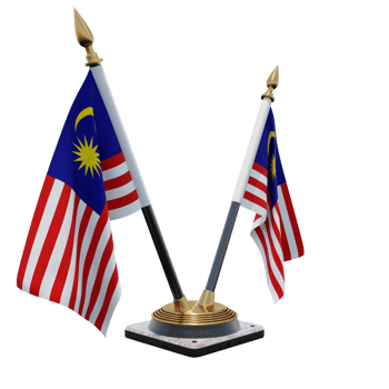 Malaysia 3d illustration Double V Desk Flag Stand png